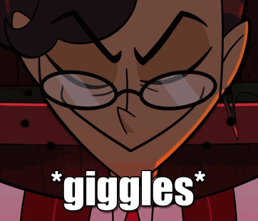 Cartoon Character With Glasses Giggles