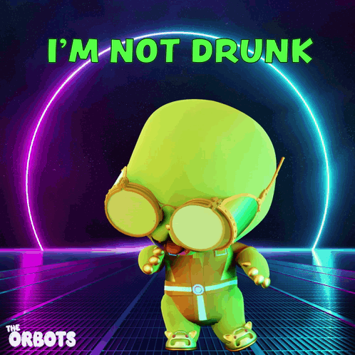 Cartoon Character With Glasses I'm Not Drunk