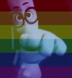 Cartoon Character With Glasses Pointing GIF
