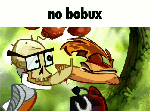 Cartoon Character with Glasses Saying No Bobux