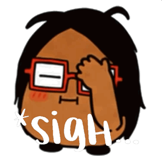 Cartoon Character With Glasses Saying Sigh
