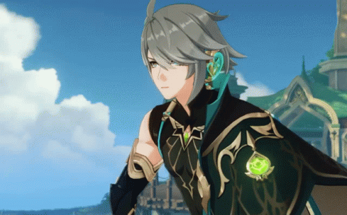 Cartoon Character With Gray Hair And Green Earring GIF