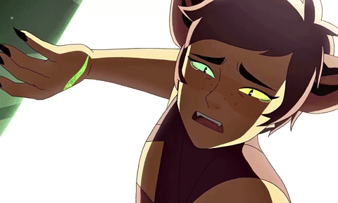 Cartoon Character With Green Eyes and Black Nails