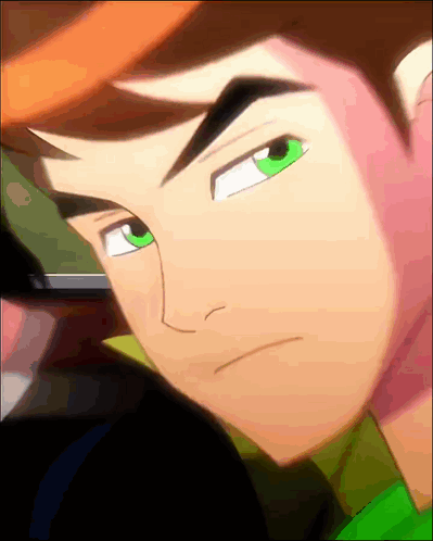 Cartoon Character With Green Eyes And Brown Hair GIF