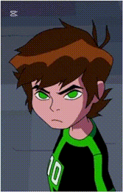 Cartoon Character With Green Eyes and Number Ten Shirt