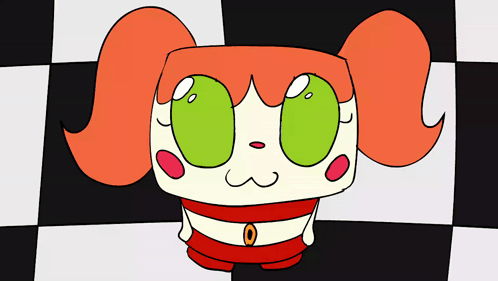 Cartoon Character With Green Eyes And Red Hair GIF