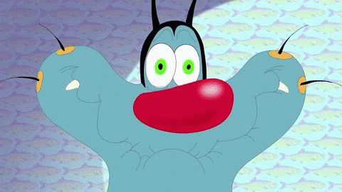 Cartoon Character With Green Eyes And Red Nose GIF