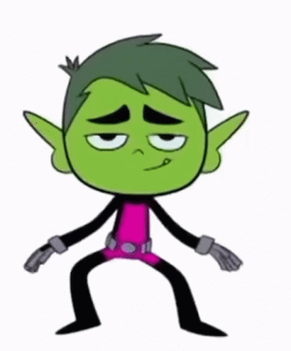 Cartoon Character with Green Hair and Ears