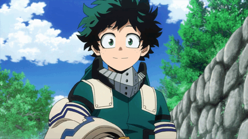 Cartoon Character with Green Hair and Helmet