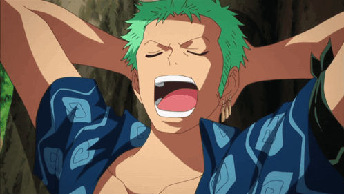 Cartoon Character With Green Hair Yawning GIF