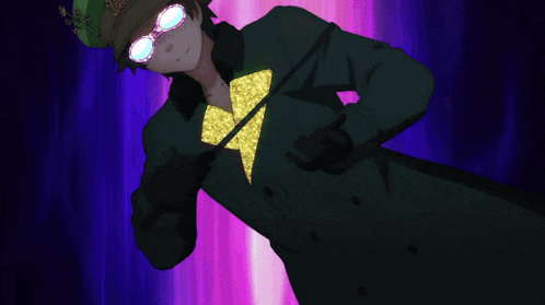 Cartoon Character With Green Hat and Glasses Wearing Yellow W