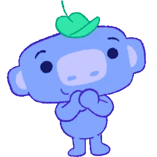 Cartoon Character with Green Leaf