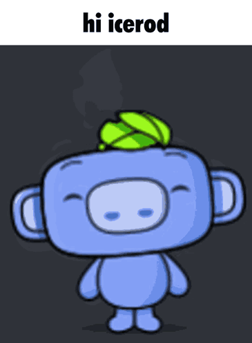 Cartoon Character With Green Leaf Saying Hi Icerod
