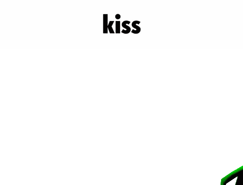 Cartoon Character with Green Shirt Kiss