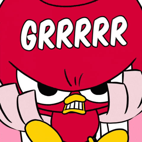 Cartoon Character With Grrr Written
