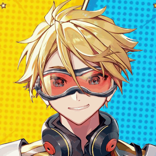 Cartoon Character With Headphones and Goggles