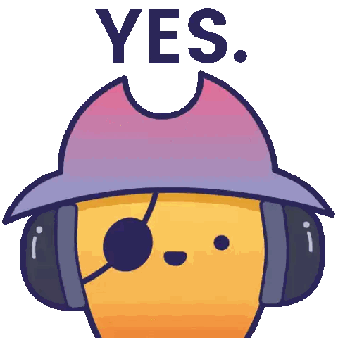 Cartoon Character With Headphones and Yes Hat