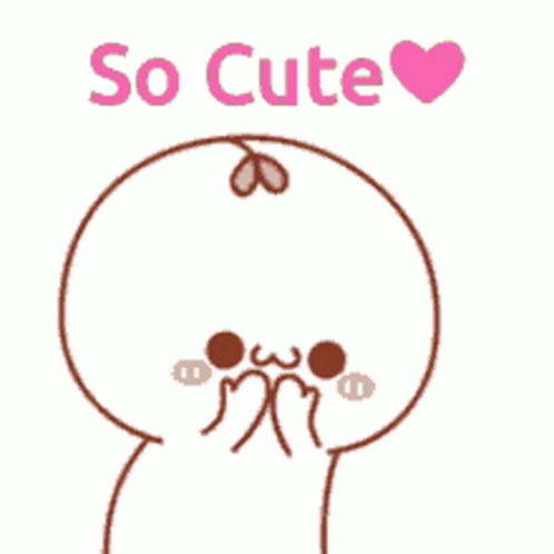 Cartoon Character With Heart Saying So Cute