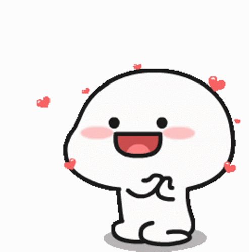 Cartoon Character With Hearts and Big Smile