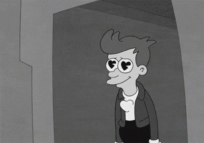 Cartoon Character with Hearts in Eyes Blowing Heart