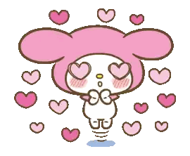 Cartoon Character with Hearts in Eyes