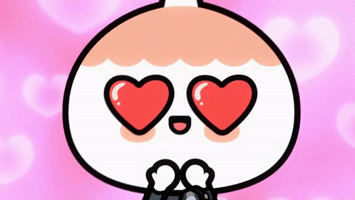 Cartoon Character with Hearts in Eyes