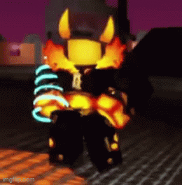Cartoon Character With Horns on Brick Floor