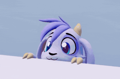 Cartoon Character With Horns Peeking