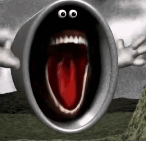 Cartoon Character With Huge Mouth and Tongue Out