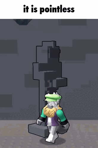Cartoon Character With It Is Pointless Text