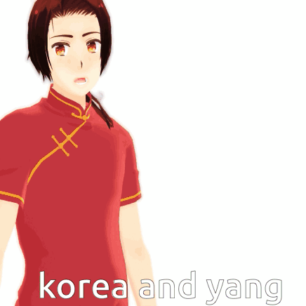Cartoon Character With Korea And Yang GIF