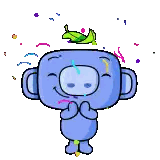 Cartoon Character with Leaf on Head