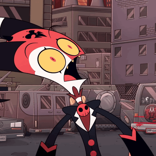 Cartoon Character With License Plate LMC-MC GIF
