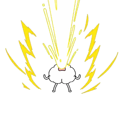 Cartoon Character with Lightning Bolt Mouth
