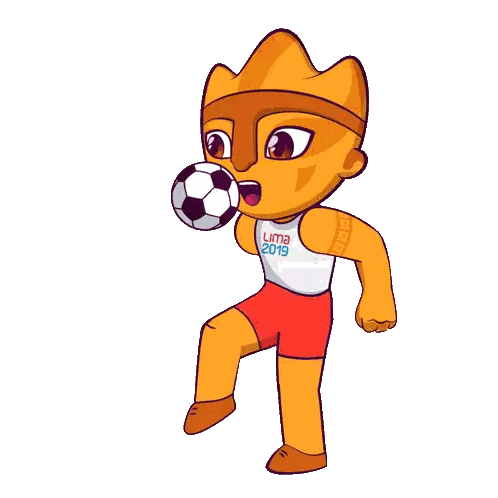 Cartoon Character With Lima 2019 Soccer Ball