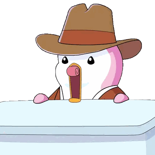 Cartoon Character with Long Tongue and Hat