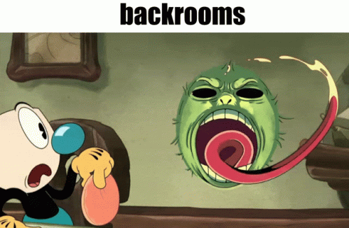 Cartoon Character With Long Tongue Saying Backrooms