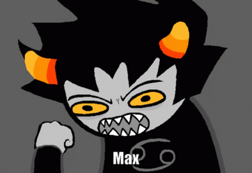 Cartoon Character with Max Text