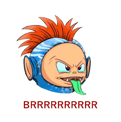 Cartoon Character with Mohawk and Green Tongue
