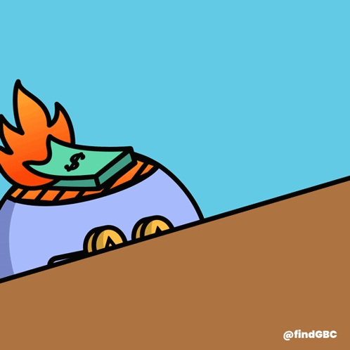 Cartoon Character with Money on Head