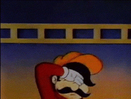 Cartoon Character with Mustache and Gloves
