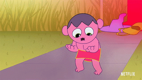 Cartoon Character With Netflix Logo