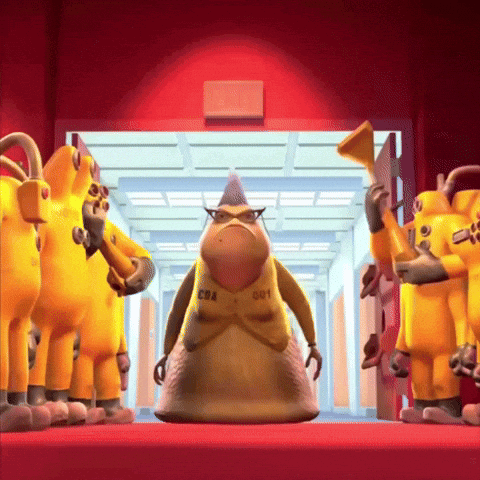 Cartoon Character With Number 001 on Jumpsuit