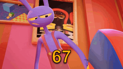 Cartoon Character With Number 67