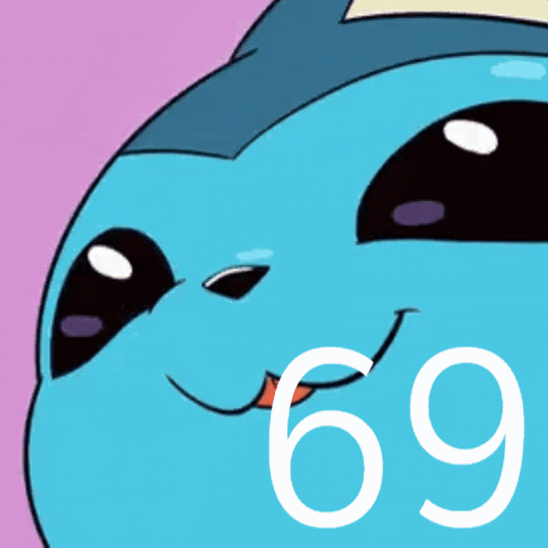 Cartoon Character with Number 69