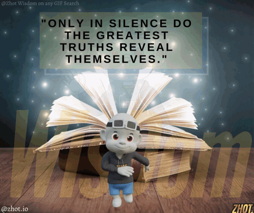 Cartoon Character With Open Book Truths Revealing Themselves