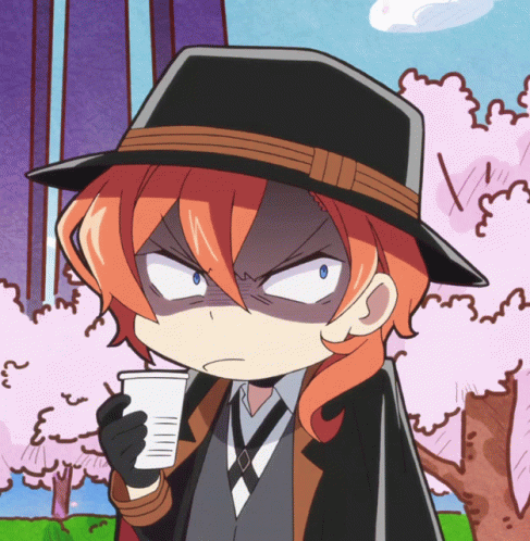 Cartoon Character With Orange Hair and Black Hat