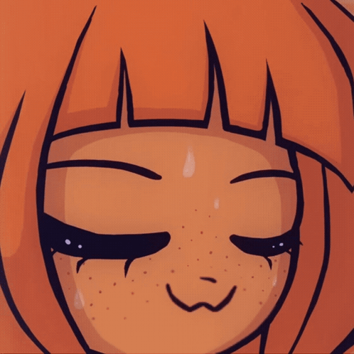 Cartoon Character With Orange Hair And Purple Eyes GIF