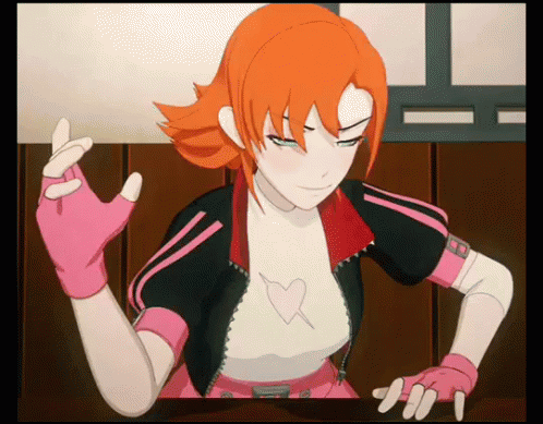 Cartoon Character with Orange Hair Giving Thumbs Up