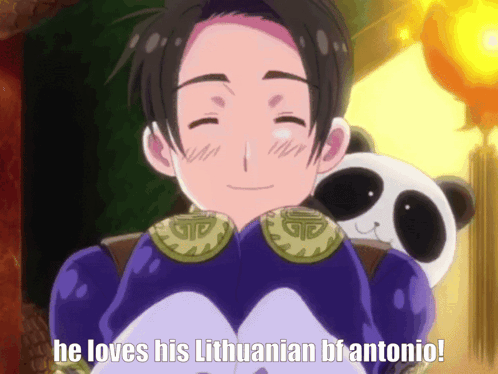 Cartoon Character With Panda Bear He Loves His Lithuanian Brantonio GIF